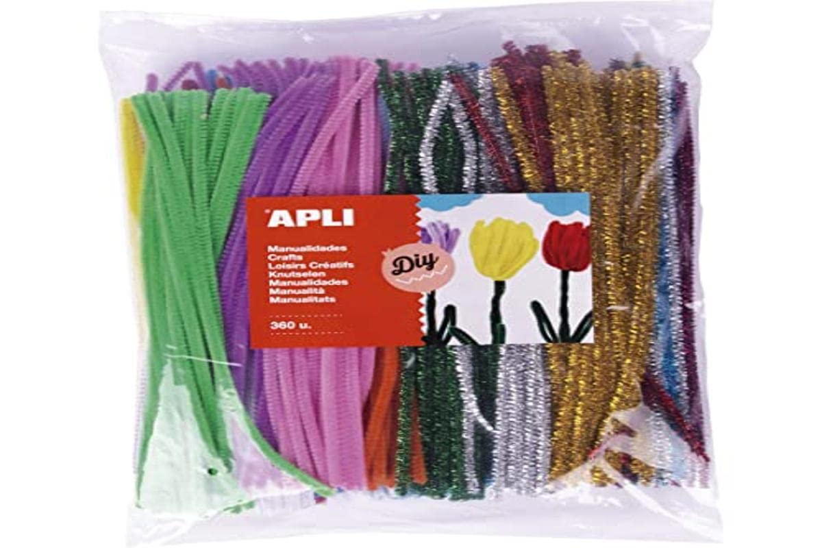 APLI Kids 18153 360 Assorted Pipe Cleaner Wires/Multicoloured/Metallic