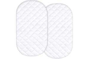 Waterproof Bassinet Mattress Protector 2 Pack (32"x17") - for Fisher-Price Soothing Motions Bassinet - Noiseless, Washable, B
