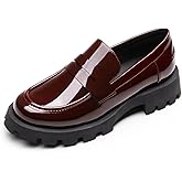 DREAM PAIRS Womens Loafers, Lug Sole Slip On Platform Chunky Penny Loafers for Women Dressy and Work, Business Casual Shoes for Women