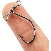 50 Pieces SpinShot Drop Shot Hook Swivel Fishing Hooks High Carbon Steel Fishhook Worm Hook for Feeder Carp Bass Perch Catfish