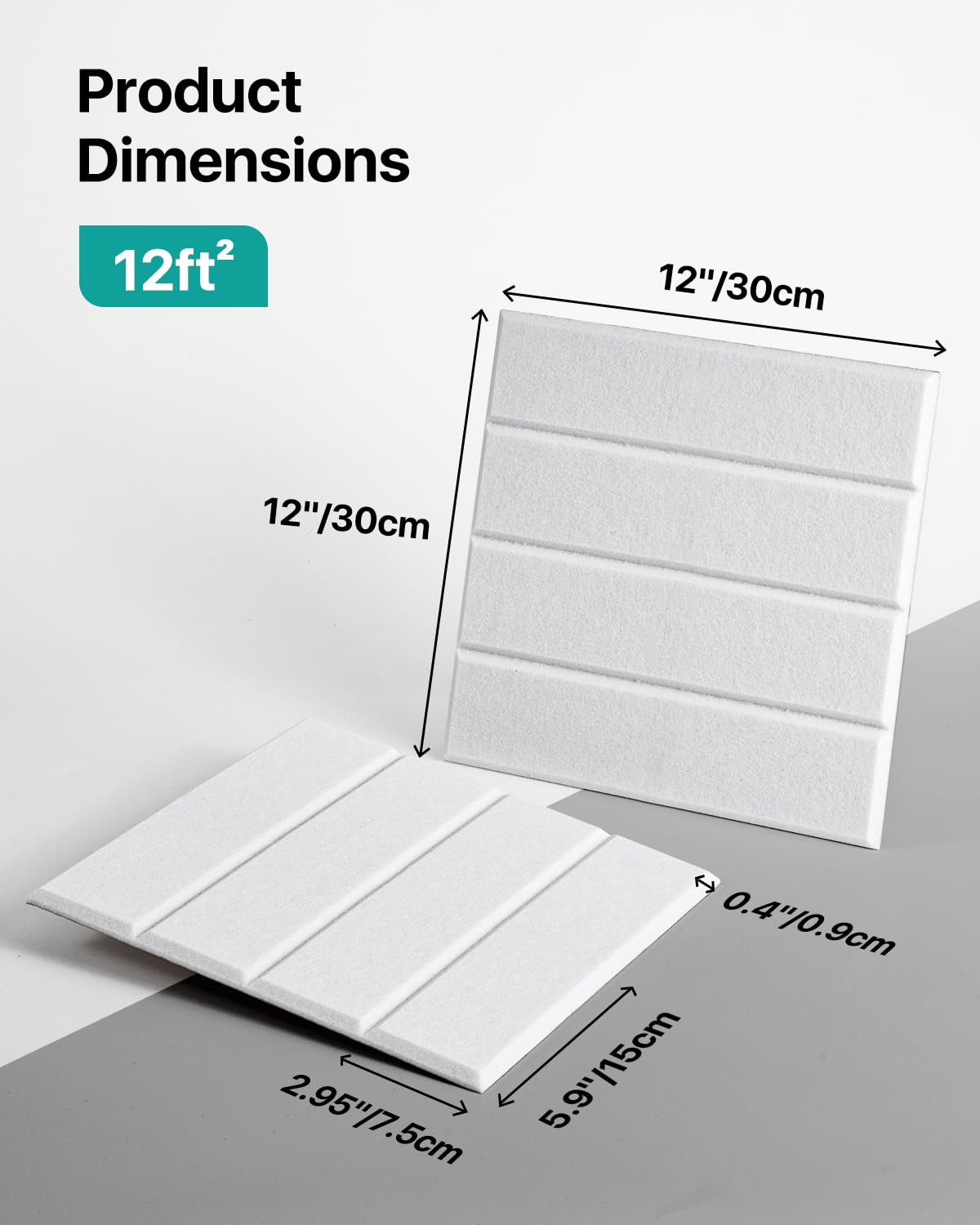 Soundsbay 12 Stück Akustikpaneele Selbstklebend, Akustikplatten aus Polyester zur Schalldämmung, 30×30×0.9cm, Schallschutz Schallabsorber für Effektive Akustikbehandlung und Stylische Wandgestaltung 2