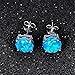 JunXin Three Color 925 Sterling Silver Round Cut Opal Stud Earring 7.5MM