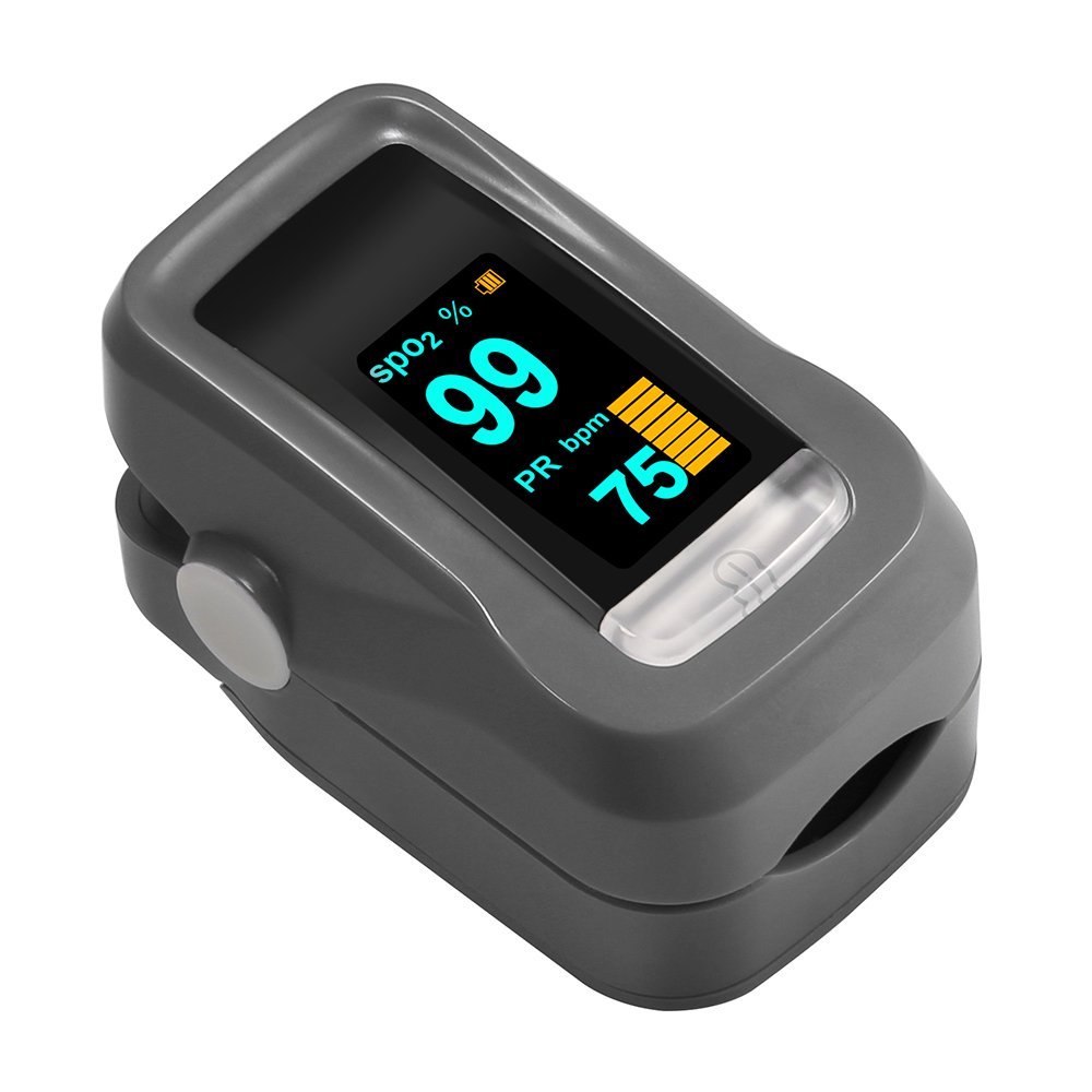 Oxímetro de Dedo GRDE Medidor de Oxígeno Sangre y Monitor de Frecuencia