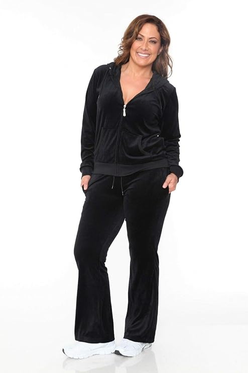 plus size velvet jogger set