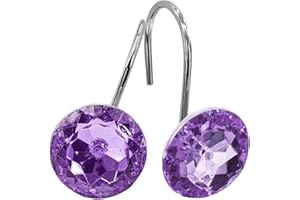 MitoVilla Purple Shower Curtain Hooks Rings, Metal Shower Hooks for Shower Curtain Liner, Purple Rust Proof Shower Rings for Curtain Accessories and Bathroom Shower Rod, 12 Pack Bathroom Set