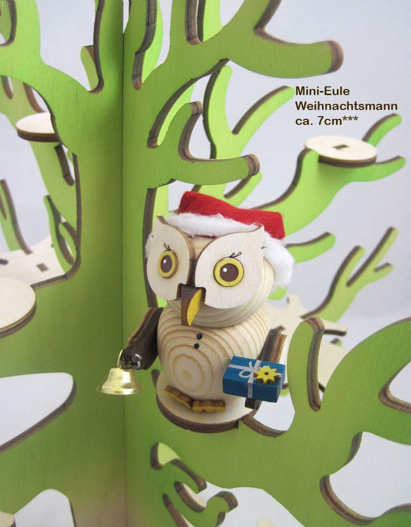 Drechslerei Kuhnert Mini Owl Santa - 7 cm / 2.8 inch