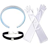 Women Princess Headband Choker Long Gloves Set Halloween Costume Accessories