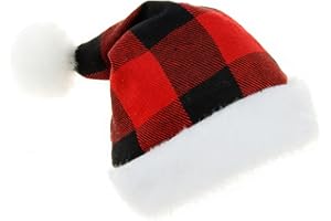 JOYPAWS Pet Hat Christmas Red Plaid Dog New Year Classic Santa Hat Headwear Pet Costumes Accessories - Plaid Christmas Hat