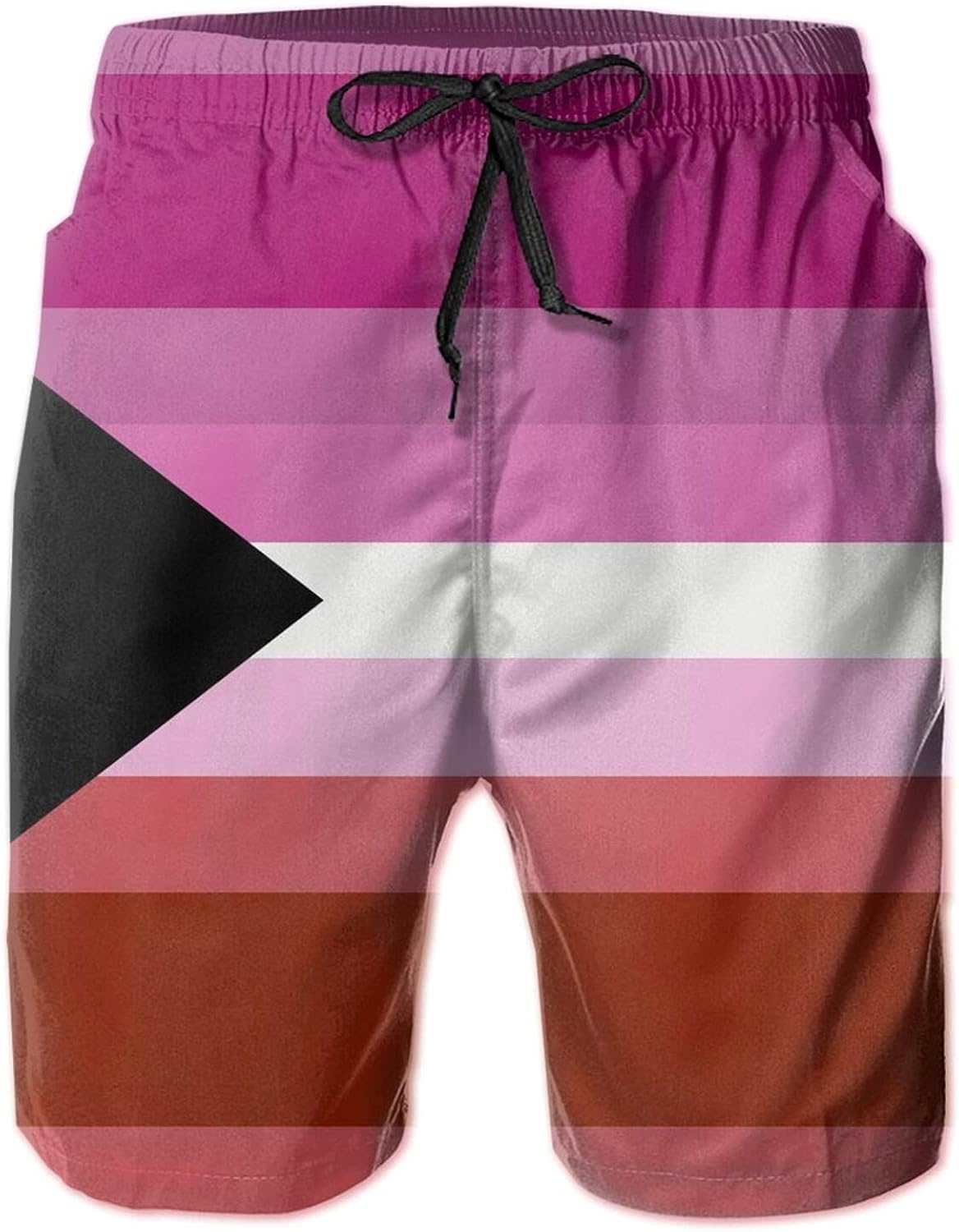 Demi Lesbian Pride Flag LGBTQ Men's Swim Trunks Quick Dry