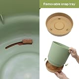 QCQHDU 25.4cm Plant Pot 2 Pack with Drainage Holes and Saucer Green 25.4cm view 3