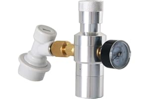 Beer Keg Charger CO2 Dispenser - Includes Keg Regulator 0-30 PSI, 3/8" Thread Adapter, Gas Ball Lock Quick Disconnect for Hom