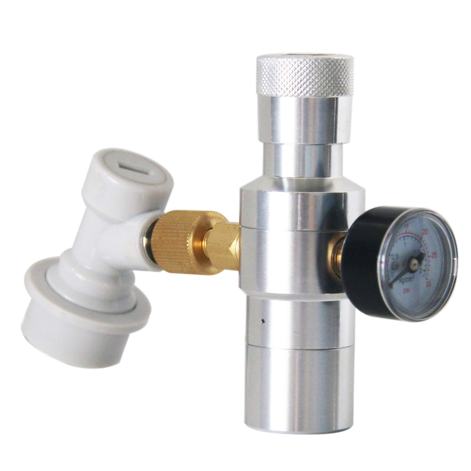 CO2 Keg Charger CO2 Regulator - Brand PERA Includes Keg Regulator 0-30 PSI, 3/8" Thread Adapter, Ball Lock Gas Disconnect for Home Draft Beer Bottle Brewing