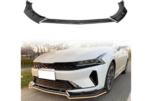 MODILOVER Front Bumper Lip Spoiler, Compatible with 2021-2024 Kia K5 EX/LX/LXS (Not Fit GT & GT-Line), PP Black with Carbon Fiber Print Add-on Front Splitter Air Dam Chin Protector, 3 Pieces