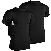 Lilcreek Scoop Neck Conceal Carry Shirts for Men: Undercover Concealed Carry Clothing with Gun Holster