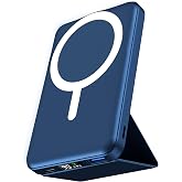 podoru for MagSafe Power Bank 10000 mAh, Foldable Magnetic Portable Charger | 22.5W PD Fast Charging, with USB-C Cable LED Display, Wireless Battery Pack for iPhone 17/16/15/14/13/12 Series-Navy Blue