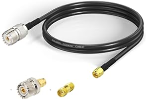 Yuslao SMA Male to UHF Female SO-239 RF Coax Cable 3ft +2pcs SMA SO239 Adapter for RTL- SDR/Ham CB Radio/Handheld Radio Antenna/NanoVNA Antenna Analyzer etc.
