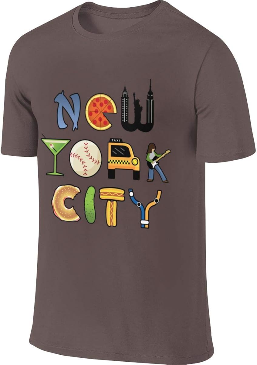 Fruit Hamburger New York City Crew Tees Mens Short SleeveT-Shirt Fit Men's