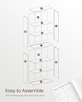 VASAGLE 6-Tier Bookcase Open Shelf 24 x 60 x 178.5 cm Rustic Brown LBC169K01 view 6