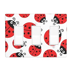 Pznen Light Switch Cover, Ladybug Red Black Polka
