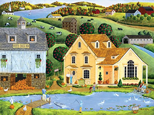 MasterPieces Town & Country The White Duck Inn - Inn with Pond Large 300 Piece EZ Grip Jigsaw Puzzle by Art Poulin