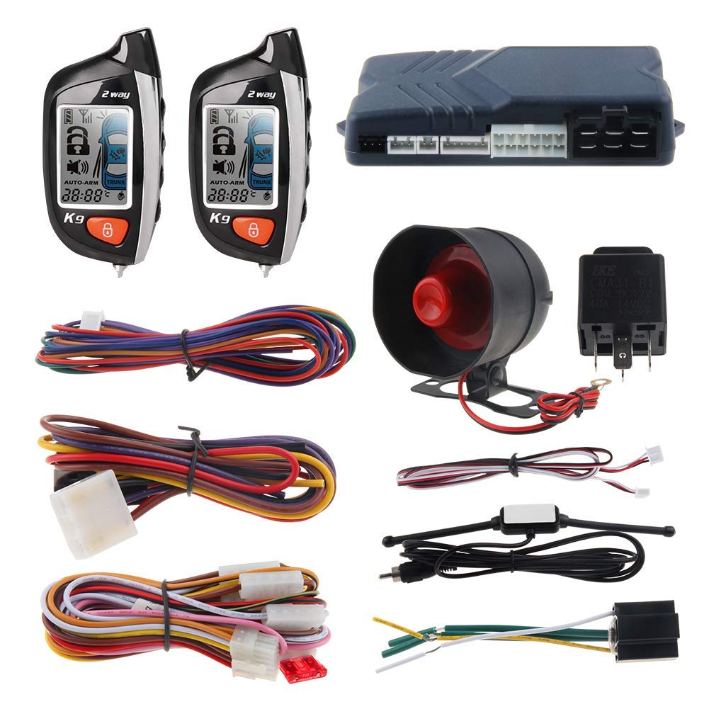 EASYGUARD 2 way Car Alarm system EC200-K9 with LCD pager display remote engine start turbo timer mode shock alarm DC12V