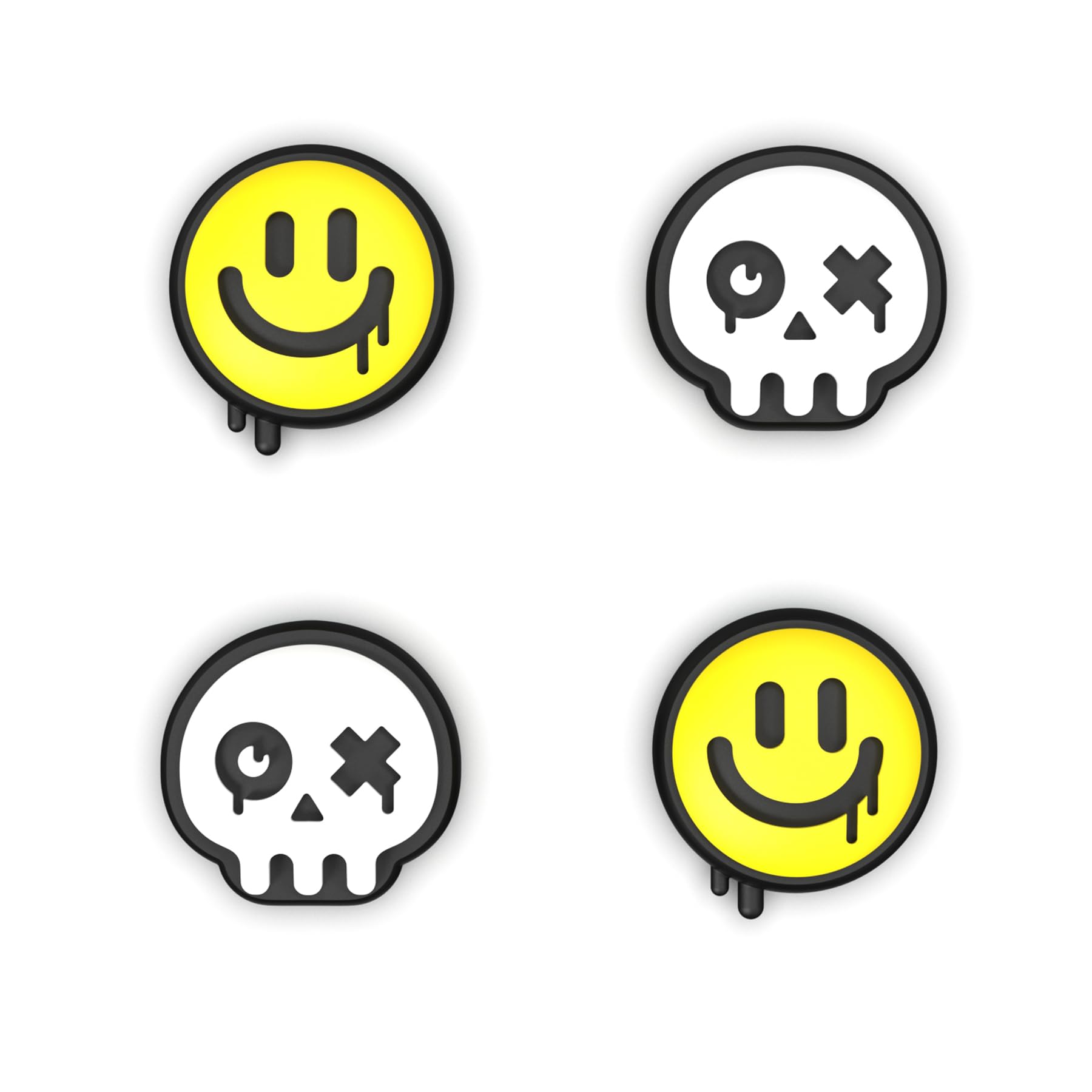 PlayVital Halloween Joystick Caps for Nintendo Switch, Thumbstick Caps for Switch Lite, Analog Cap for Switch OLED Joycon Thumb Grip Caps for Switch & Switch Lite & Switch OLED, Happy & Gloomy Style B