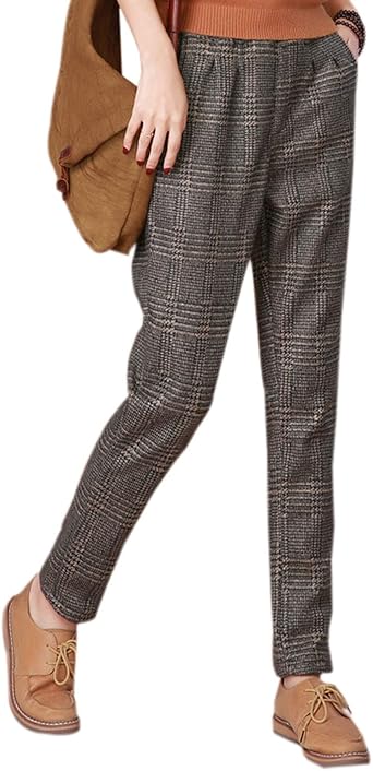 plaid trouser pants womens