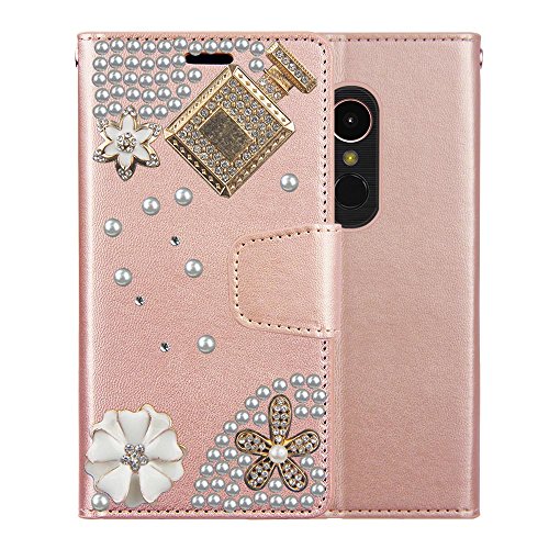 [ El Lumiere Treasure Wallet Case for LG Stylus 4, Stylo 4 ] Multi-Card Slot Wallet Case [Drop Protection] Premium Leather [Kickstand Feature] (T-Perfume Rosegold) - Thumbnail 2