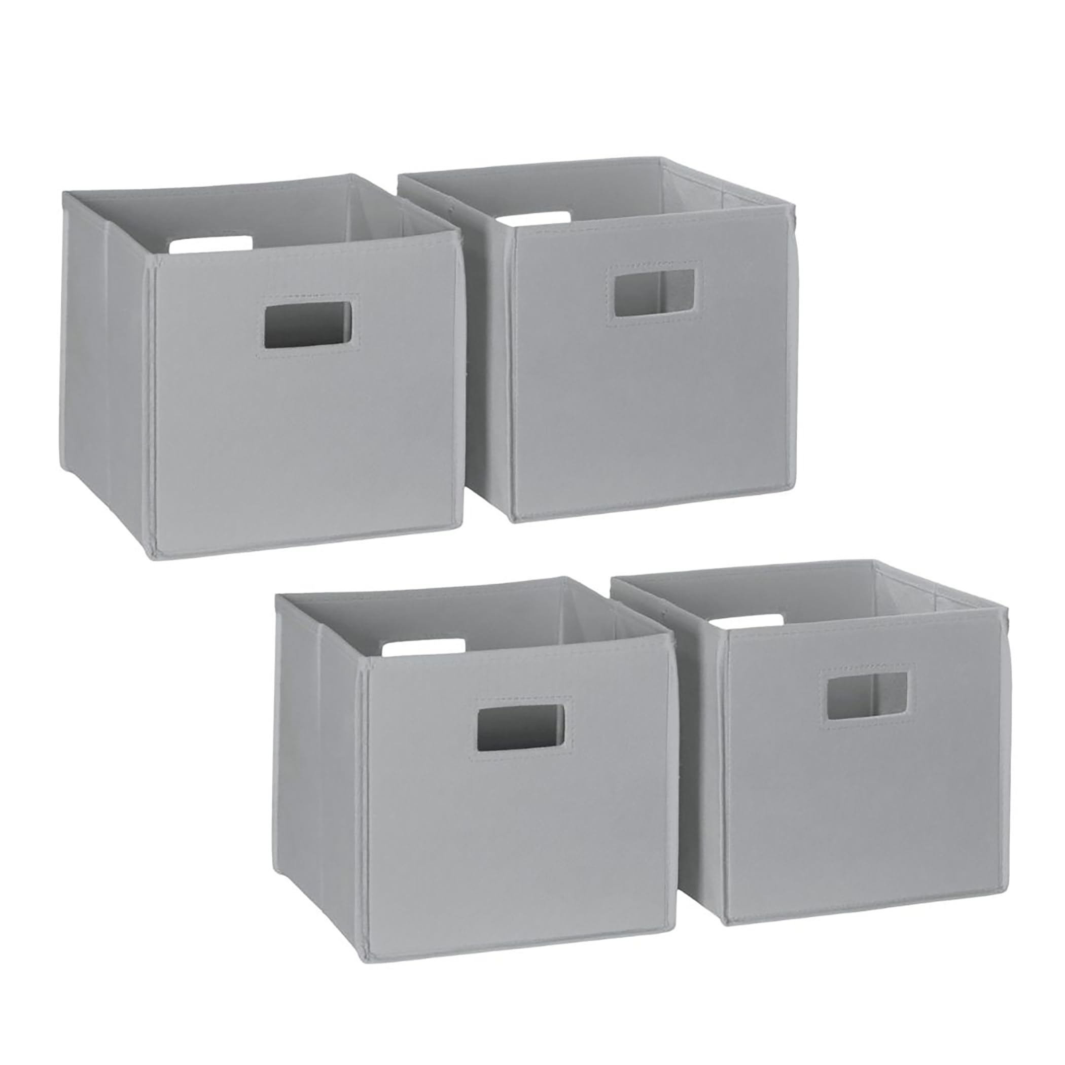 Photo 1 of RiverRidge Folding Storage Bins with Handles Gray Cube Storage Organizer for Closet, Bedroom & Playroom - Closet Organizers and Storage Set of 4