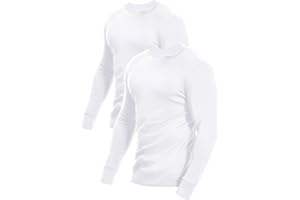 Comfneat Men's 2-Pack Long Sleeve Shirts Cotton Undershirts