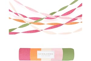 NICROLANDEE 5 Rolls Pastel Crepe Paper Streamers Backdrop Decorations for Easter Decorations, Birthday, Wedding, Garden Party, Bridal Shower, Baby Shower, Spring Home Decor