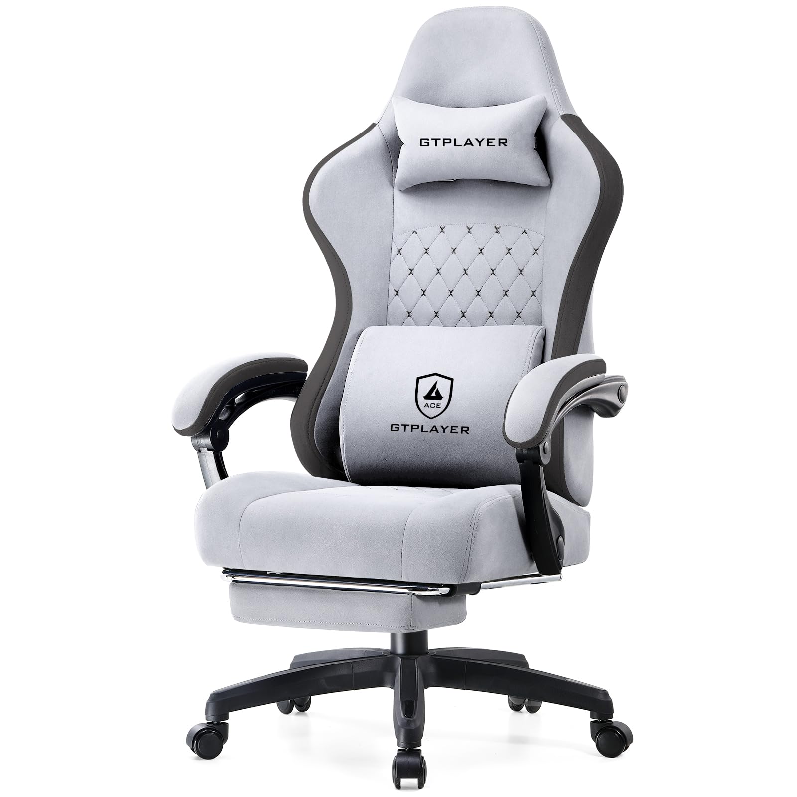 GTPLAYER Gaming Chair, Computer Office Chair with Pocket Spring Cushion, Linkage Armrests and Footrest, High Back Ergonomic Computer Chair with Lumbar Support Task Chair with Footrest