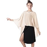 Baoqiya Chiffon Capes Sheer Capelets Long Cape Poncho For Women Plus Size