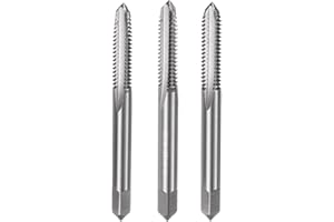 uxcell 3pcs Hand Tap Set, 1/4-20 UNC Taper/Plug/Bottom Thread Screw Taps, High Speed Steel Hand Threading Tapping Tool Kit