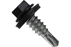 JAKE SALES #14 x 7/8" Metal to Metal Type #1 BLACK 5/16" Hex Head -Drill Point - Stitch Tek - Metal to Metal Roofing Screws. 9/16" EPDM Washer