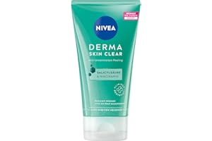NIVEA Derma Skin Clear Exfoliating Face and Body Scrub with Gentle Cleansing Particles, Daily Use Peeling for All Skin Types,