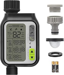 KROMEN Bewässerungscomputer Wassertimer, Garten Rasen bewasserungssystem Bewässerungsuhr, automatisches Bewässerungswerkzeug mit Regensensor