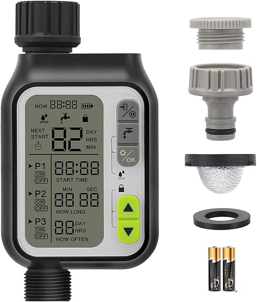 KROMEN Irrigation Computer Water Timer, Garden Lawn Watering Clock