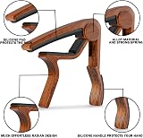 MOREYES Capo with Tuner for Acoustic/Electric Guitar, Bass, Ukulele, Wood Picks view 7