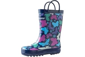 OAKI Toddler Rain Boots - Perfect Kids Rain Boots for Any Weather - Durable Rubber Baby Rain Boots Keep Little Feet Dry, Lightweight Waterproof with Easy-on Handle