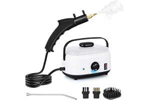 DOCREATE Handheld Steam Cleaner,2500W High Pressure Handheld Steamer,Steam Cleaner for Home, Steamer for Furniture,Steam Cleaner for Upholstery, Car, Kitchen, Carpets,Grout and Tile (White)