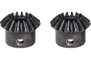 Yibuy 2 PCS 45# Steel 16 Teeth 1.5 Module 8mm Hole Diameter Tapered Bevel Gear Wheel