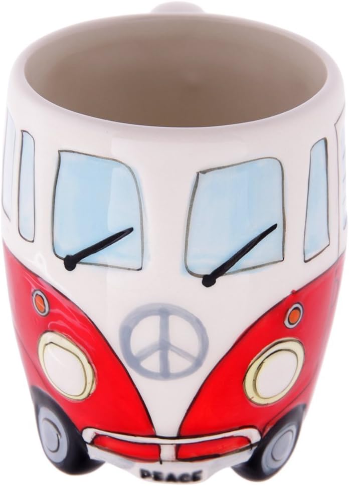 Volkswagen - Red Ceramic Shaped Coffee Mug / Cup (VW Camper Van / Bully / T1)