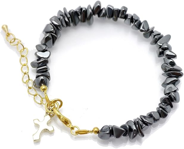 Amazon シルバーワン Ho チタン クラッシュ ビーズ ブレスレット 金クロス アジャスター付き メンズ 真鍮ゴールド ブレスレット 通販
