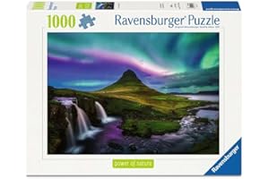 Ravensburger Aurora Over Kirkjufell 1000 Piece Jigsaw Puzzle – Northern Lights Iceland Landscape, Immersive Challenge for Adu