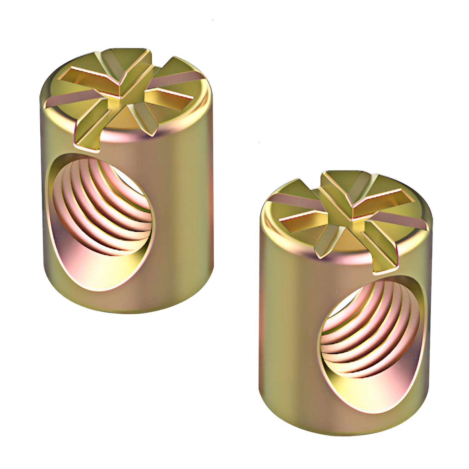 Qrity 20 PCS M6 x 10mm Cross Dowel Slotted Nuts, Zinc Plated, Barrel Nuts for Furniture Beds Crib Chairs