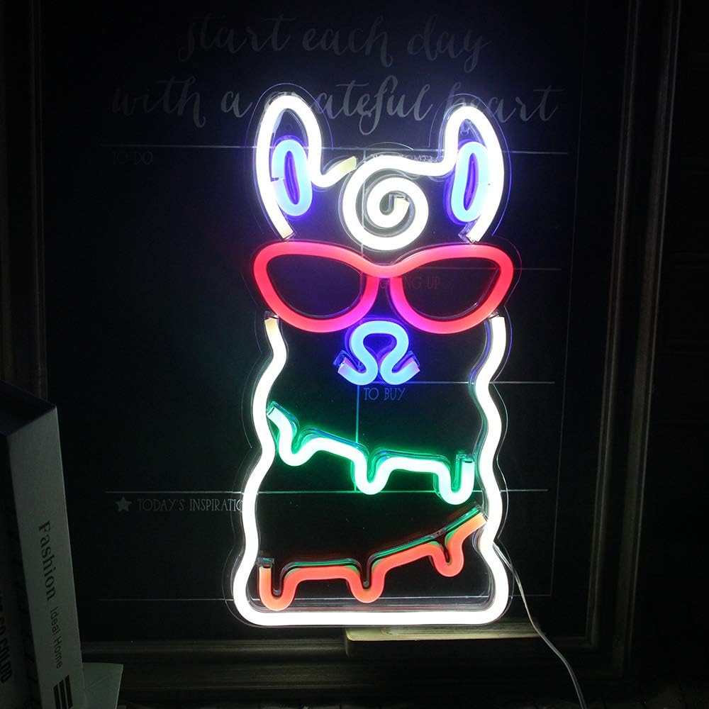 Alpaca Neon Light Led Neon Sign Christmas Wall Lights For Bedroom