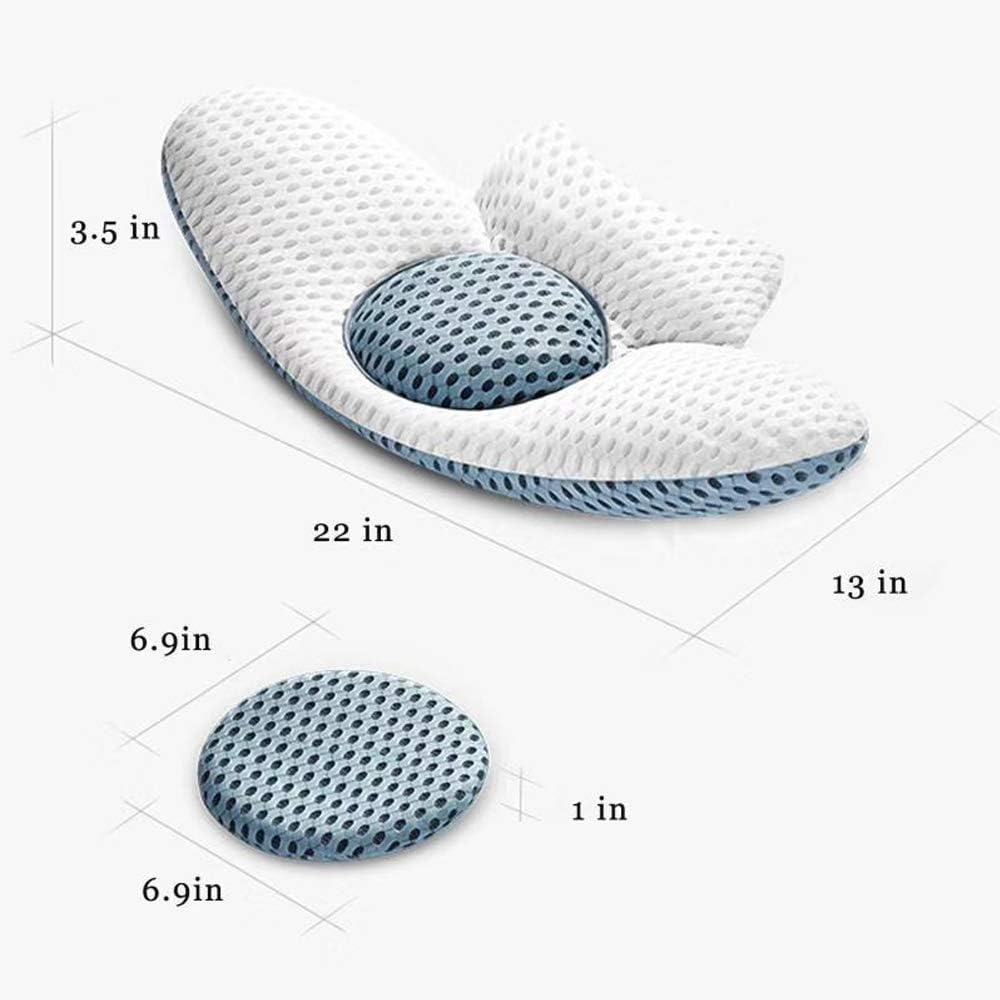 Idle Hippo Lumbar Pillow for Sleeping, Adjustable Height 3D Lower Back