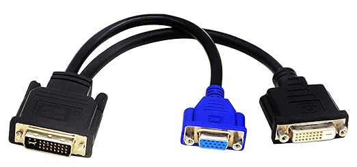 Cgtime Wyse Dvi I Splitter Cable Dvi I 24 5 Male To Dvi D 24 1 And Vga Hd15 Female Comparable To Wyse Dvi Digital Y Cable Dvi I To Dvi D And Vga A A E 10 Incha A A Amazon In Industrial Scientific