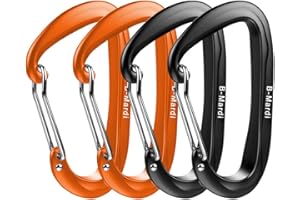 B-Mardi Carabiner Clips Heavy Duty 12kN (2697 lbs)-Lightweight Locking Carabiners for Camping, Hiking, Hammock, Dog Leash Harness, Outdoor and Gym etc, Keychains& Utility